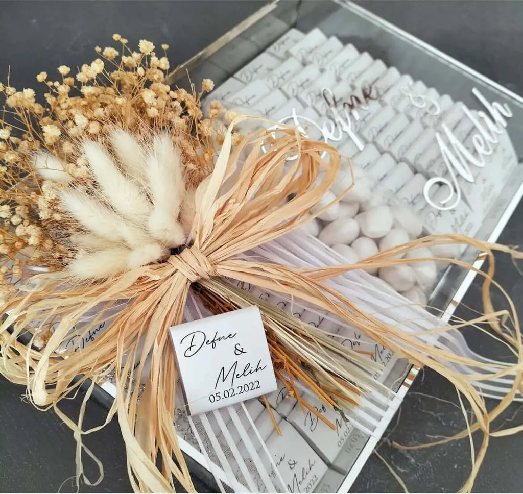 Coffret cadeau mariage personnalisé — 100 chocolats et dragées | CréaBySana