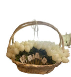 Bougie rose blanche personnalisée mariage — fait main parfumée | CréaBySana