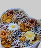 Bougie cœur floral personnalisée — cadeau Saint-Valentin luxe | CréaBySana