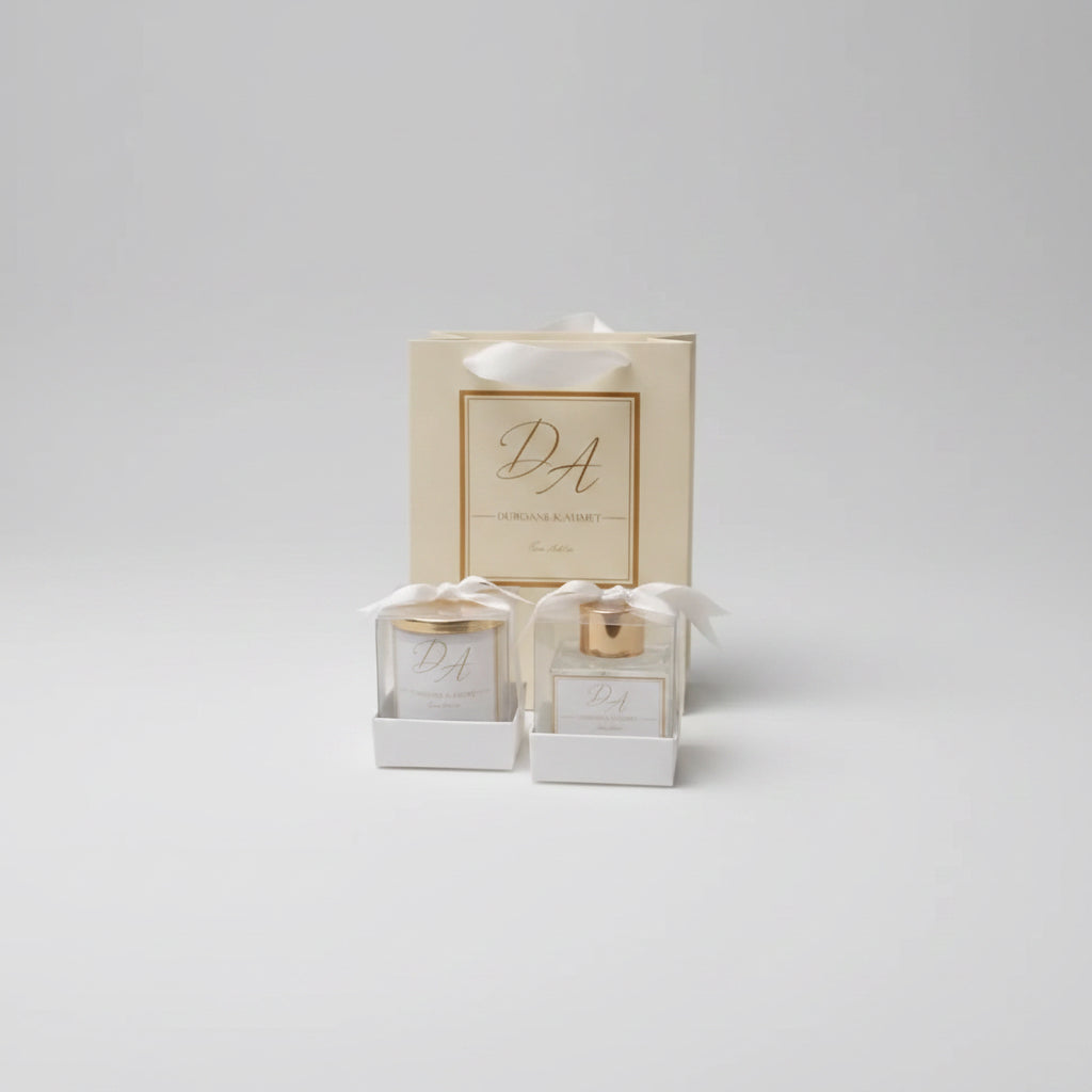 Bougie ambiance parfum vanille personnalisée — cadeau invité mariage | CréaBySana