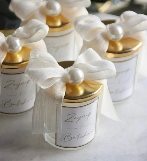 Bougie en verre personnalisée — souvenir invité mariage | CréaBySana