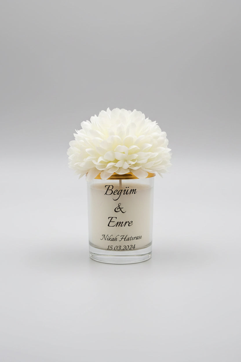 Bougie verre réutilisable personnalisée — cadeau invité mariage | CréaBySana