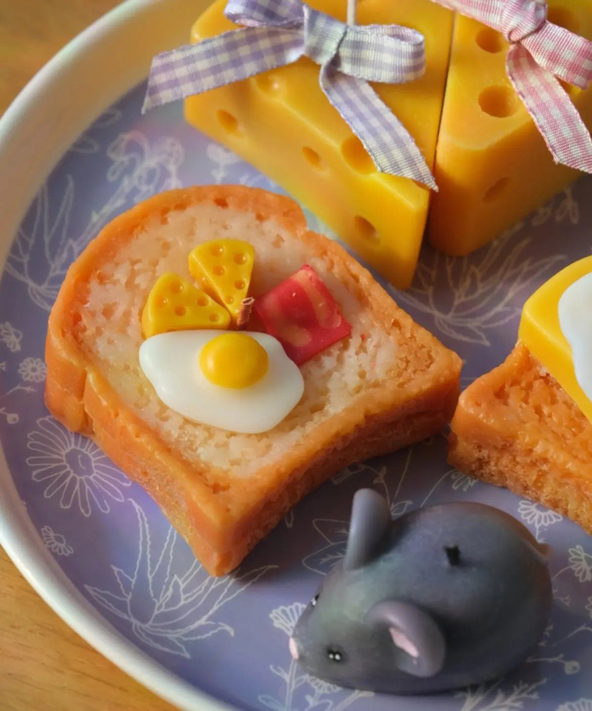 Bougie petit-déjeuner toast fromage œuf — artisanale originale | CréaBySana