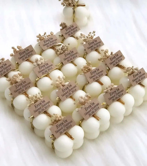 Lot 200 bougies mariage personnalisées — cadeau invité artisanal | CréaBySana