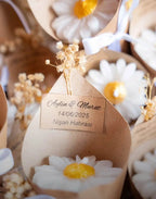 Bougie florale mariage personnalisée — cadeau invité artisanal | CréaBySana