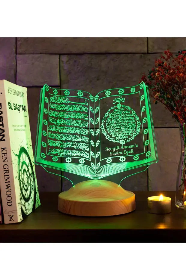 Veilleuse Coran LED personnalisée — souvenir islamique Omra Hajj | CréaBySana