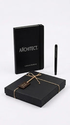 Cadeau pour Architecte Personnalisé — Coffret Carnet & Stylo Gravés au Prénom CréaBySana