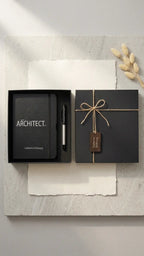 Cadeau pour Architecte Personnalisé — Coffret Carnet & Stylo Gravés au Prénom CréaBySana