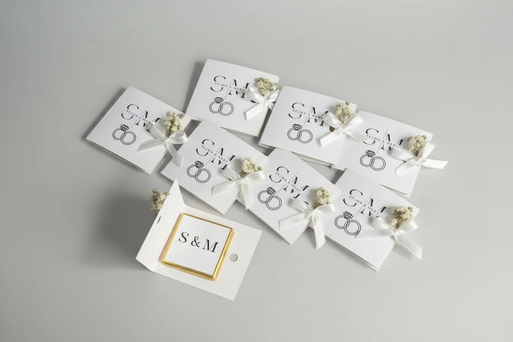 Carré chocolat mariage personnalisé — cadeau invité artisanal | CréaBySana