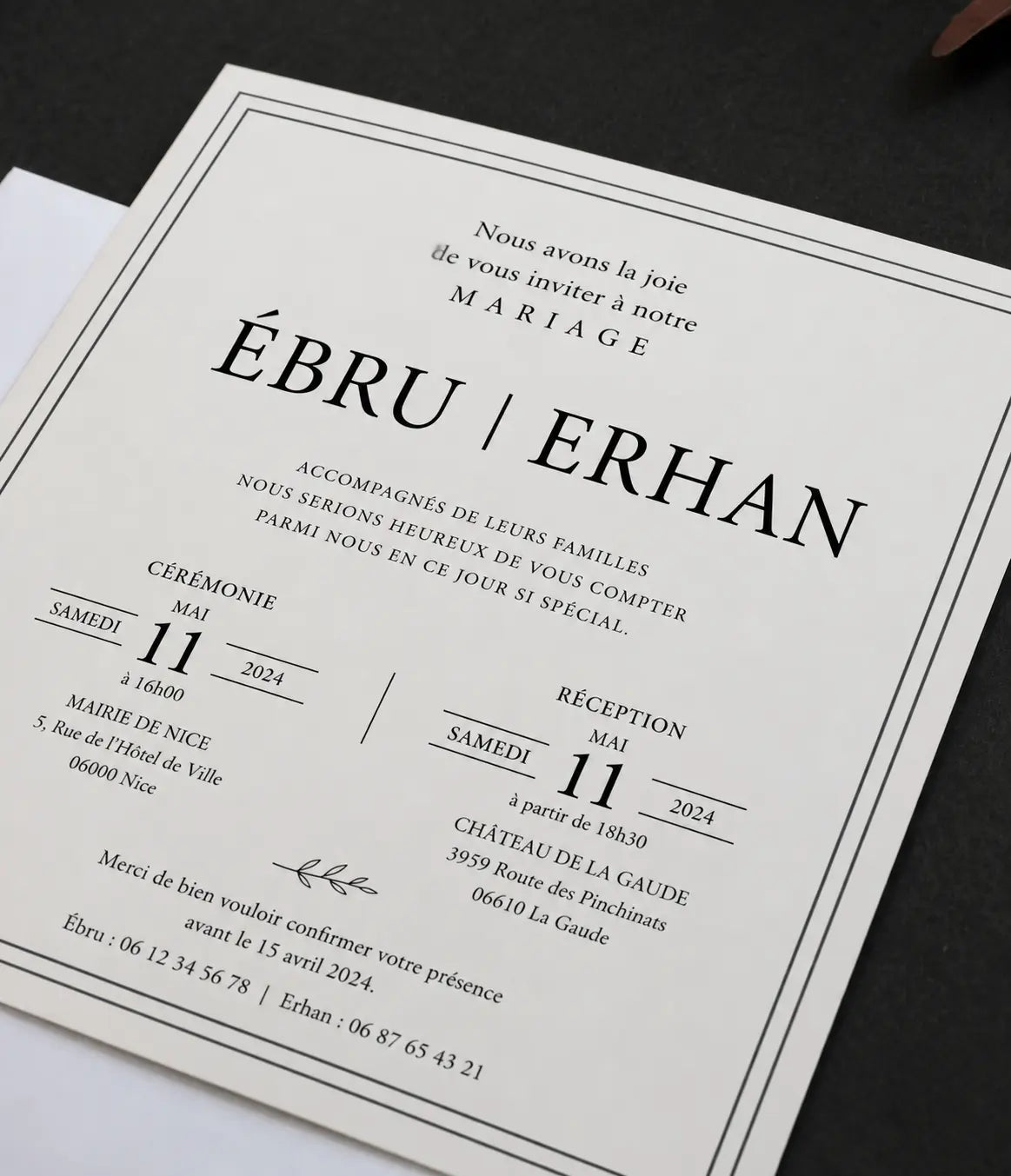 Invitation élégante mariage personnalisée — design premium | CréaBySana