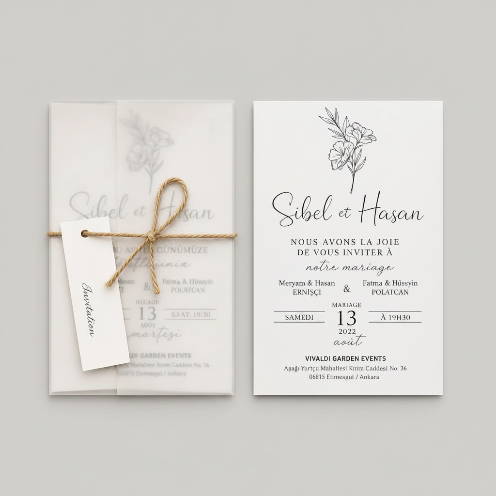 Carte invitation sur mesure personnalisée — lot 50 pièces | CréaBySana