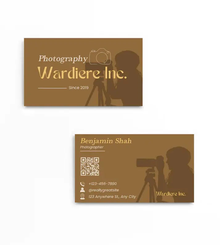 Carte visite photographe moderne — impression personnalisée | Créa By Sana