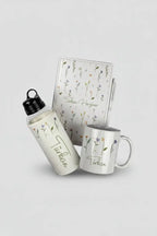 Coffret femme personnalisé florale gourde mug carnet | CréaBySana