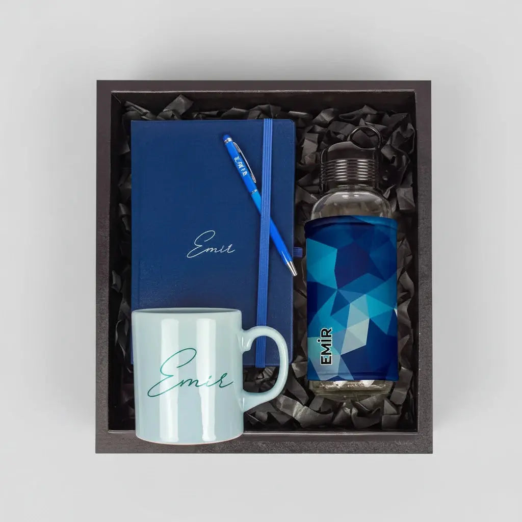 Coffret cadeau homme personnalisé mug gourde carnet stylo | CréaBySana