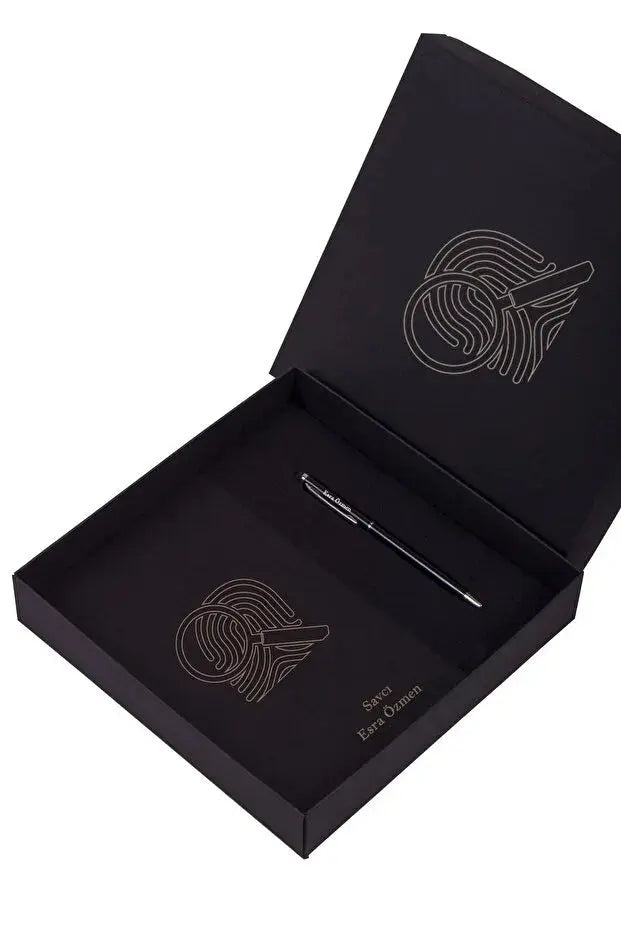Coffret carnet stylo personnalisé métal chromé — cadeau élégant | CréaBySana