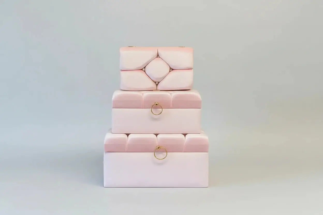 Coffret trousseau mariage oriental velours — détail finition | CréaBySana