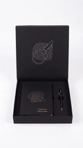 Coffret Carnet & Stylo Personnalisé | Métal Chromé Gravé & Couverture Rigide CréaBySana