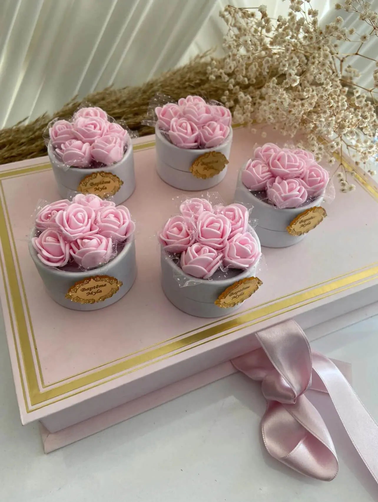 Dragées mariage contenant personnalisé — boîte velours élégante | CréaBySana