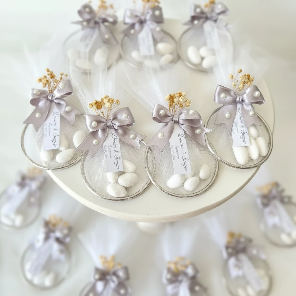 Dragées rose baptême personnalisées — lot cadeau invité | CréaBySana