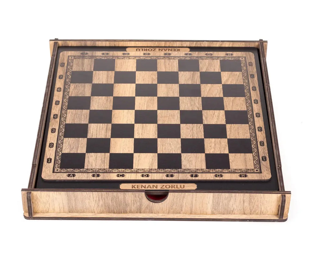 Échiquier bois gravé personnalisé — cadeau jeu artisanal | Créa By Sana
