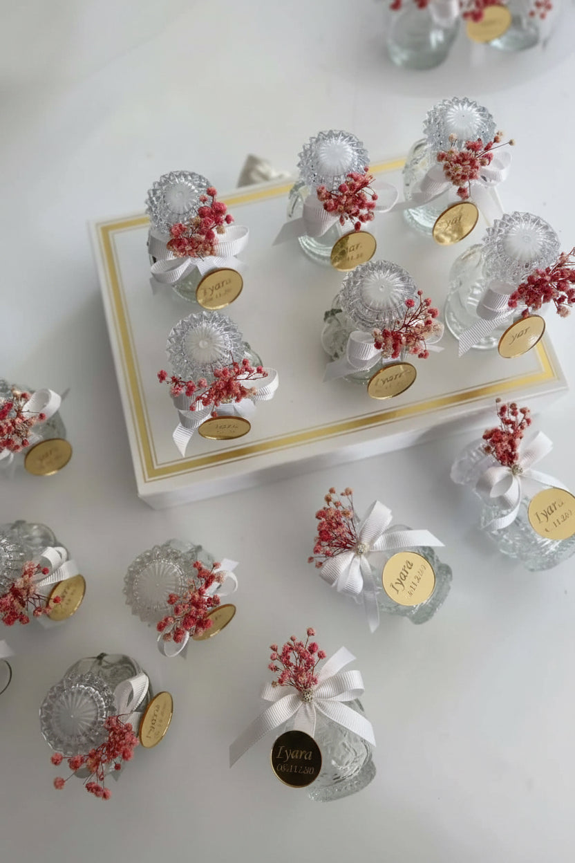 Fiole en verre mariage personnalisée — lot cadeau invité | CréaBySana
