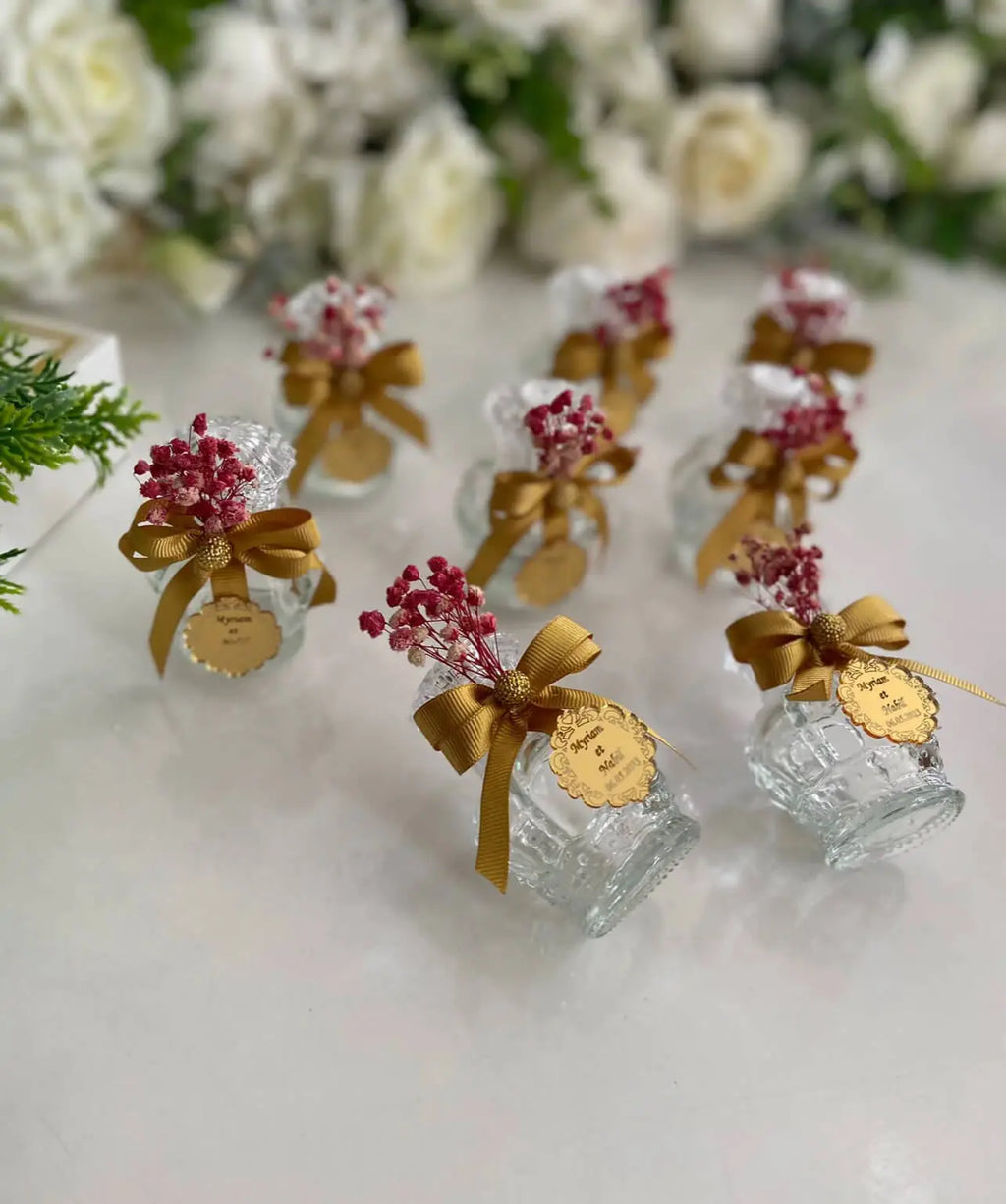 Fiole verre personnalisée mariage — lot invités | Créa By Sana