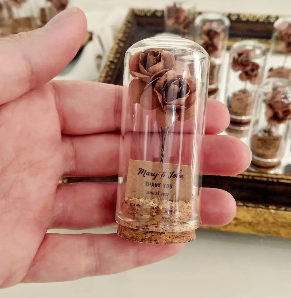 Fiole mariage verre personnalisée — lot cadeau invité | CréaBySana