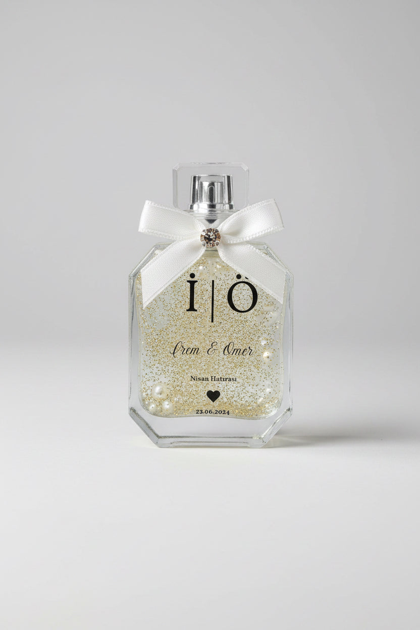 Fiole eau de cologne mariage personnalisée — étiquette prénoms | CréaBySana