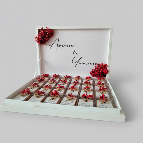 Boîte 48 chocolats mariage personnalisée — cadeau invité élégant | CréaBySana