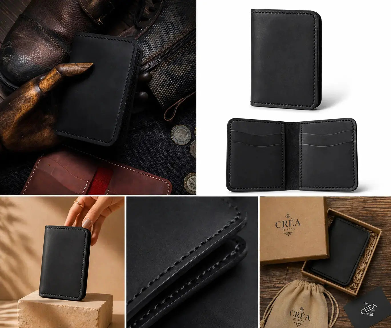 Portefeuille homme gravé cuir — cadeau fête des pères | CréaBySana
