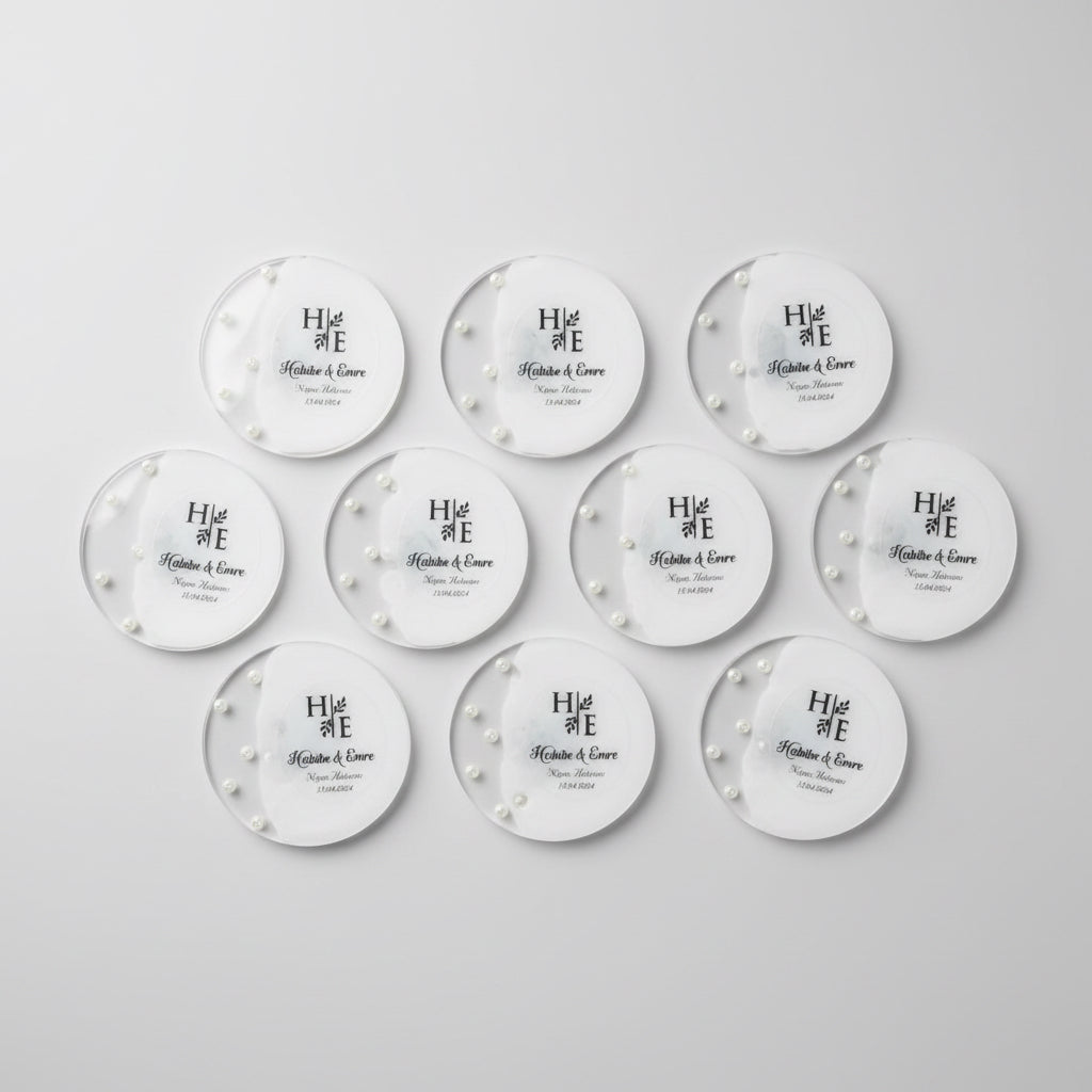 Magnet mariage personnalisé motif floral — souvenir invité | CréaBySana