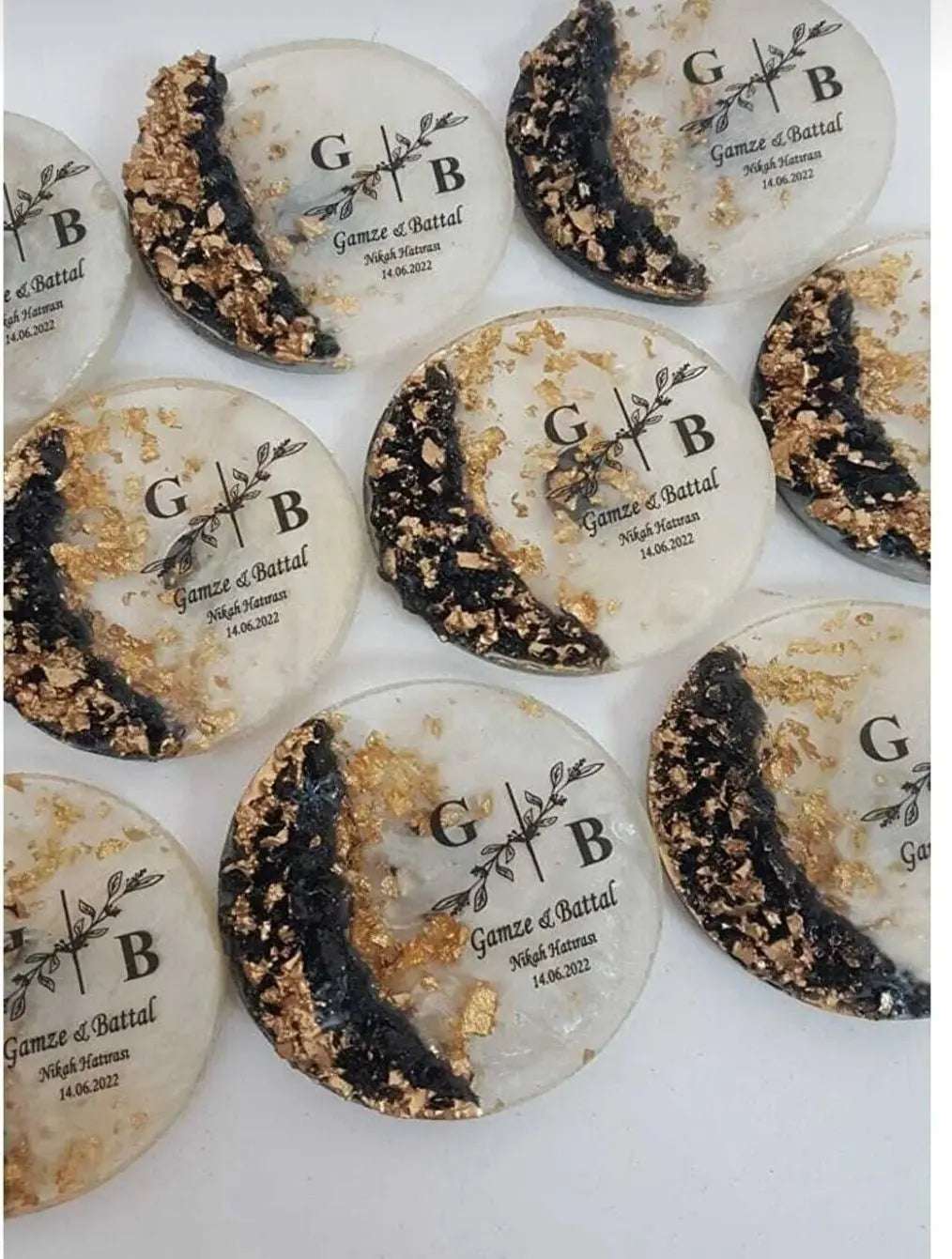 Magnet personnalisé mariage — gravure prénoms et date | CréaBySana
