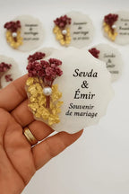 Magnet personnalisé mariage — souvenir invité doré | CréaBySana