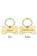 Médaille chien personnalisée os acier — gravure laser nom | CréaBySana