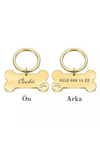 Médaille chien personnalisée os acier — gravure laser nom | CréaBySana