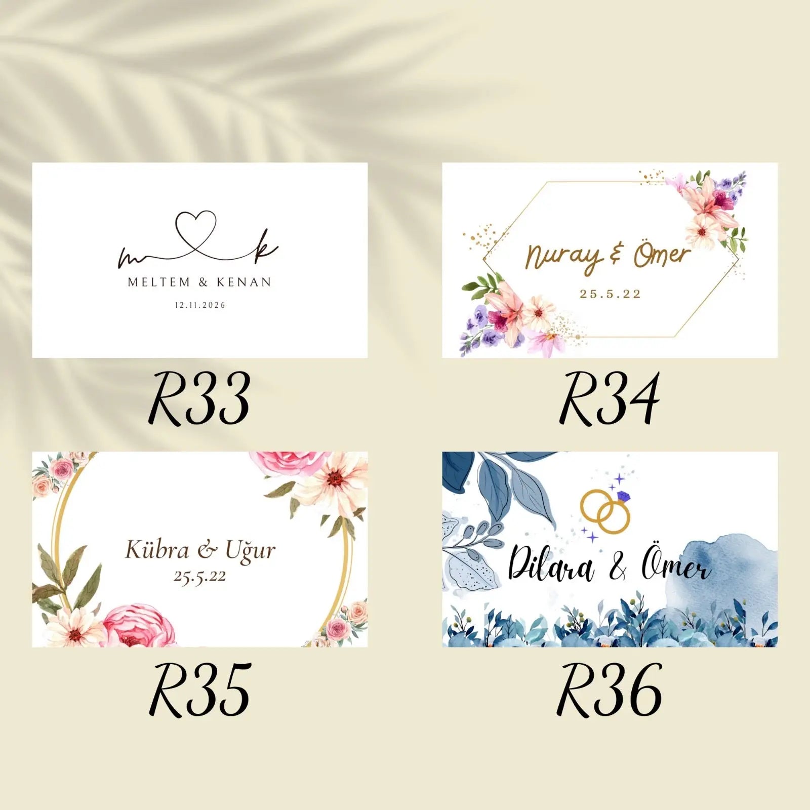 Rince-doigt mariage élégant personnalisé — lot cadeau invité | Créa By Sana