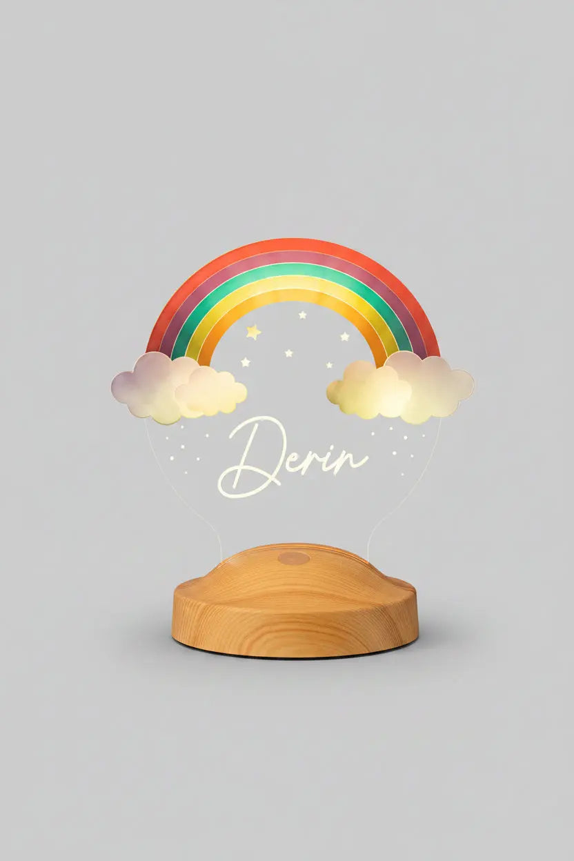 Veilleuse arc-en-ciel personnalisée — cadeau enfant unique | CréaBySana