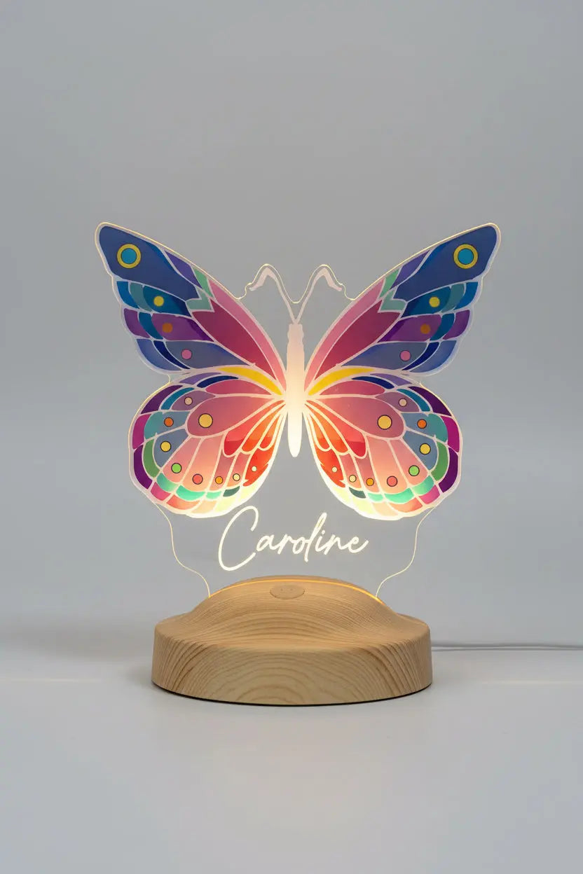 Veilleuse papillon féérique enfant — cadeau naissance LED | CréaBySana