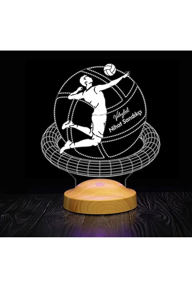 Cadeau Volley Ball Personnalisé – Veilleuse LED Gravée Prénom CréaBySana
