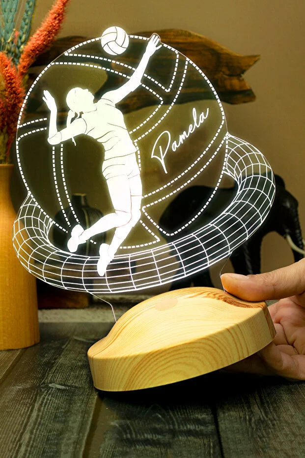 Cadeau Volley Ball Personnalisé – Veilleuse LED Gravée Prénom CréaBySana