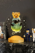 Lampe veilleuse bébé personnalisée ourson astronaute — cadeau naissance | CréaBySana