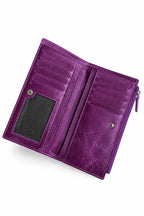 Portefeuille cuir femme luxe vieilli — compartiment monnaie zippé | CréaBySana