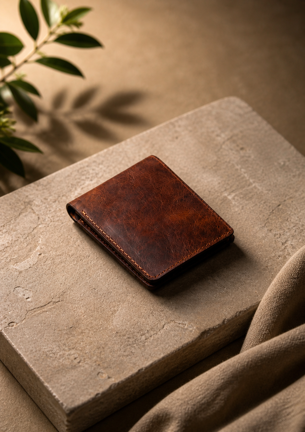 Portefeuille cuir luxe homme bifold minimaliste ultra fin | CréaBySana