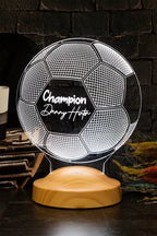 Veilleuse personnalisée ballon football gravée au prénom — cadeau joueur | CréaBySana
