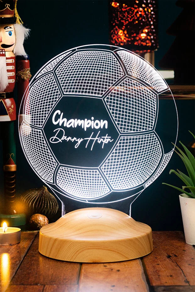 Veilleuse Personnalisable LED — Ballon Football Prénom - CréaBySana
