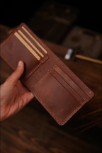 Portefeuille cuir homme luxe fait main — finition artisanale | CréaBySana